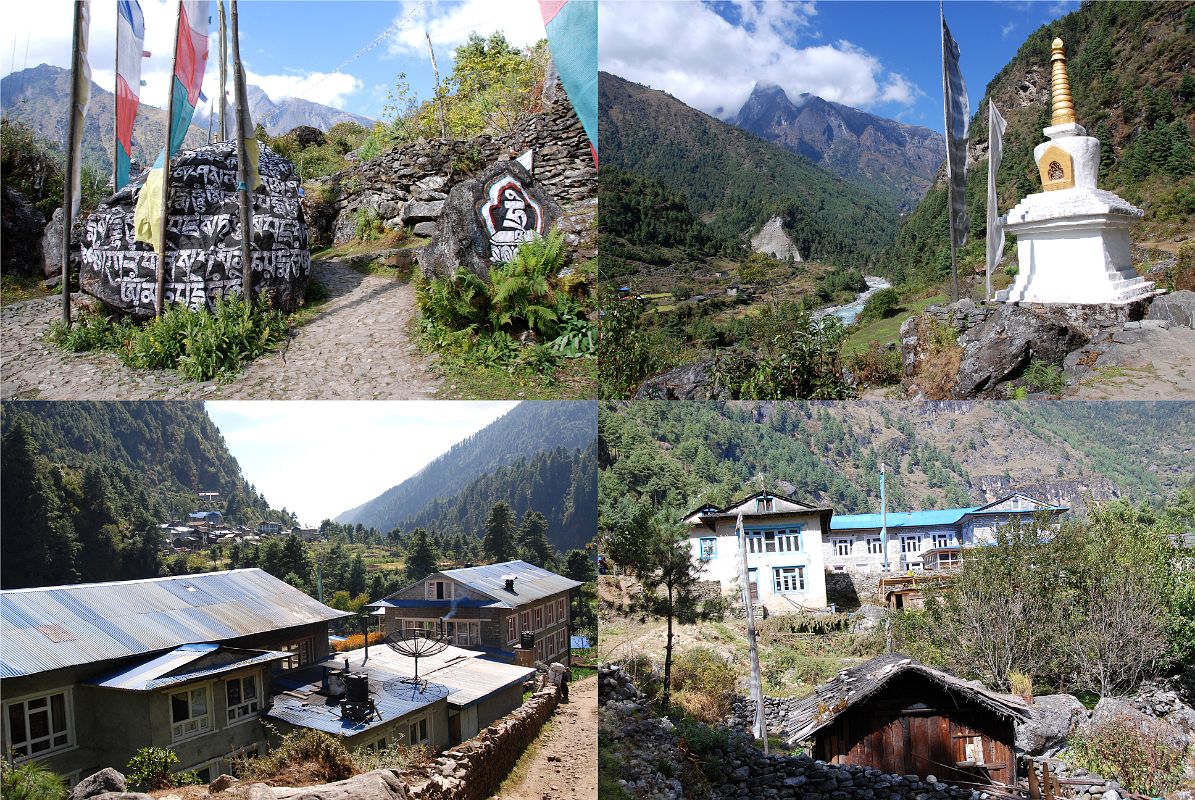 Lukla To Namche Bazaar 14 Mani Rocks And Chorten At Ghat, Phakding